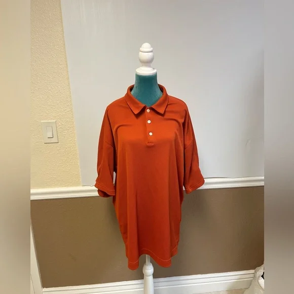 Nike Golf Men’s Fit Dry Stretch Textured Polo Shirt – Orange – Size XXL - Picture 1 of 7